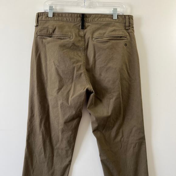 Rag & Bone Army Green Distressed Fit 2 Slim Fit Stretch Twill Chino Pant Men 34 - Picture 8 of 16